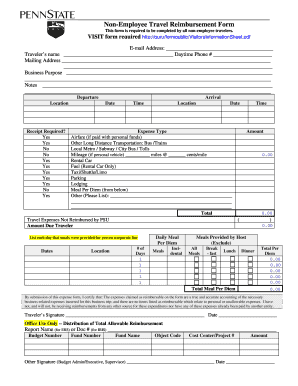 Non-Employee Travel Reimbursement Form