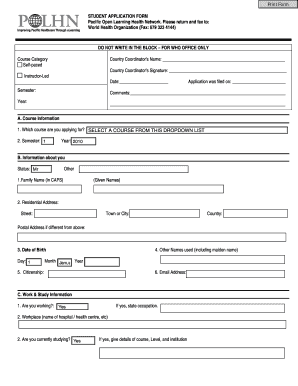 Student Application Form