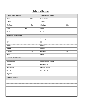 Referral Intake Form