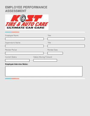 Employee Performance Assessment Form