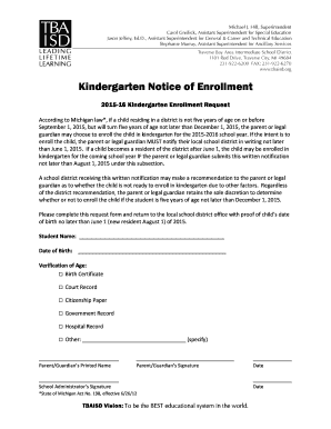Michigan Kindergarten Enrollment Guidelines
