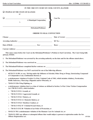 Order to Seal Conviction