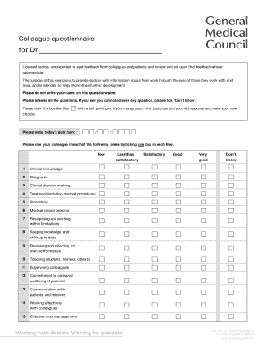 Colleague Questionnaire for Doctors