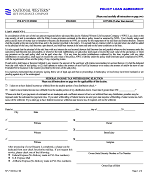 Policy Loan Agreement
