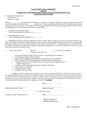 Salary Reduction Agreement