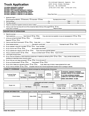 Truck Insurance Application Form