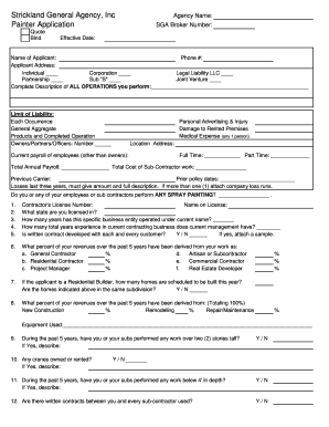 Painter Application Form
