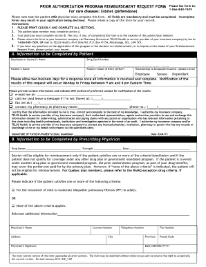 Prior Authorization Reimbursement Request Form