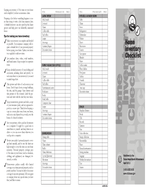 Home Inventory Checklist