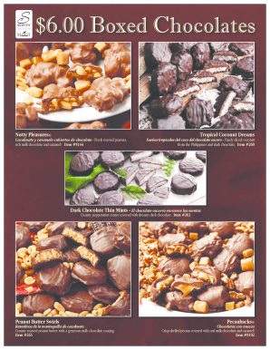 Fundraising Order Form for Boxed Chocolates