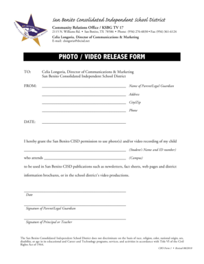 Photo Video Release Form