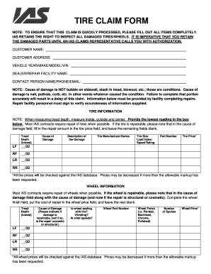 Tire Claim Form