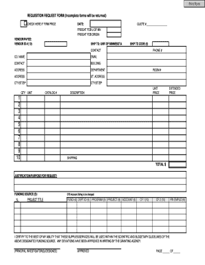 Requisition Request Form