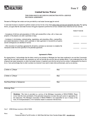 Michigan Limited Service Waiver Form