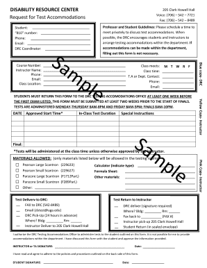 Request for Test Accommodations