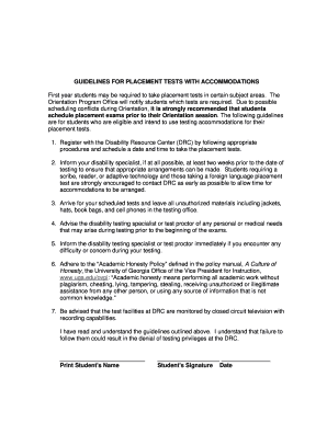 Placement Test Accommodation Guidelines