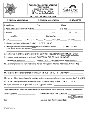 San Jose Taxi Driver Application