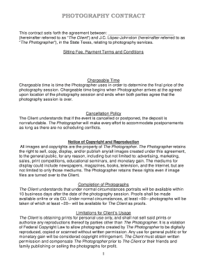 Photography Contract