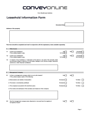 Leasehold Information Form