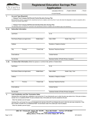 Registered Education Savings Plan Application