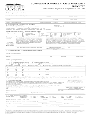 FORMULAIRE D’AUTORISATION DE VIREMENT