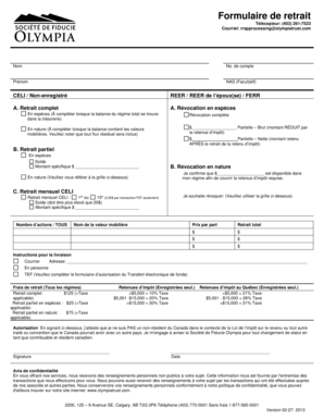 Formulaire de retrait