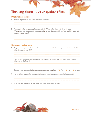 Future Health Care Planning Worksheet
