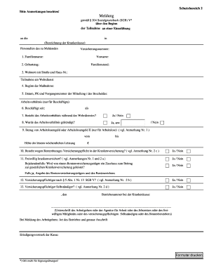 Meldung über den Beginn der Teilnahme