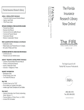 Florida Insurance Research Library Subscription Form