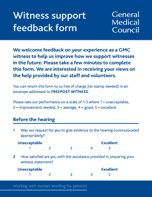 Witness Support Feedback Form