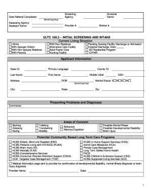 Long Term Care Eligibility Assessment Form
