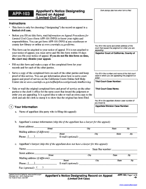Appellant's Notice Designating Record on Appeal
