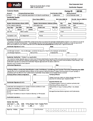 Visa Corporate Card Request Form