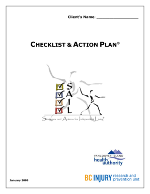 Falls Prevention Checklist and Action Plan