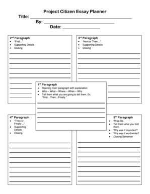 Project Citizen Essay Planner