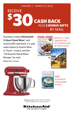 KitchenAid Stand Mixer Rebate Form