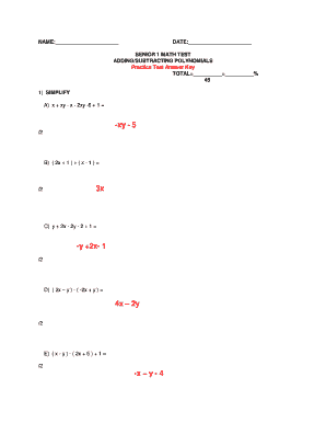 Senior 1 Math Test