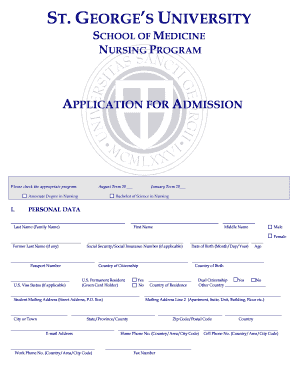 St. George's University Nursing Program Application