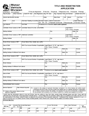 Arizona Title and Registration Application