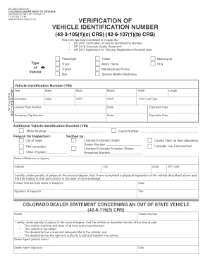 Colorado Vehicle Title and Registration Application