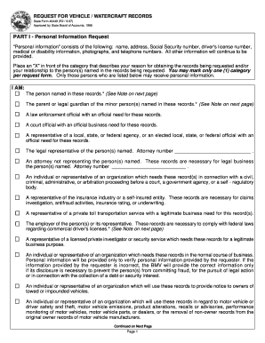 Indiana Vehicle/Watercraft Records Request Form