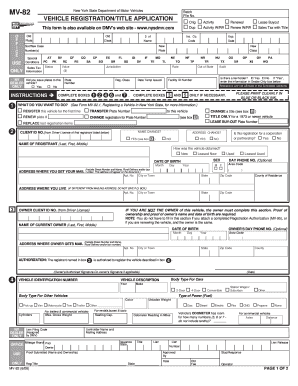 New York Vehicle Registration/Title Application