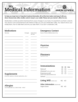 Medical Information Form