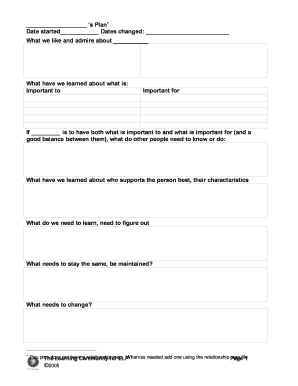 Person-Centered Plan Template
