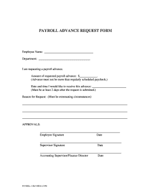 Payroll Advance Request Form