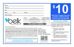 Belk Visa Prepaid Card Rebate Form
