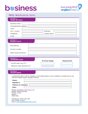 MDD Notification Form