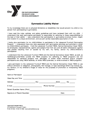 Gymnastics Liability Waiver