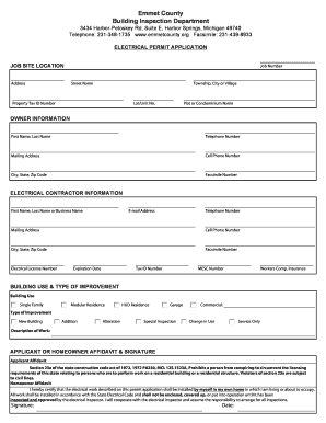 Michigan Electrical Permit Application