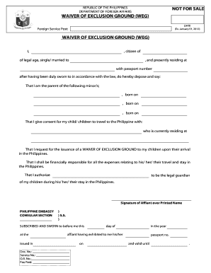 Philippines Waiver of Exclusion Ground